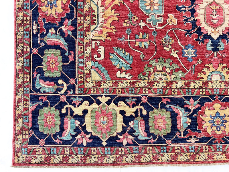 Afghan Serapi (8'09"x12'07") red/blue, photo 2 of 9