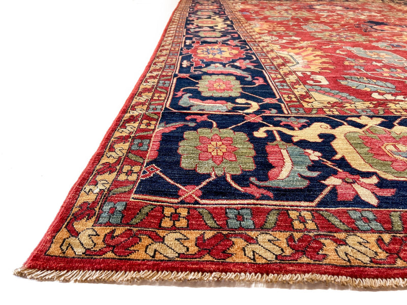 Afghan Serapi (8'09"x12'07") red/blue, photo 3 of 9