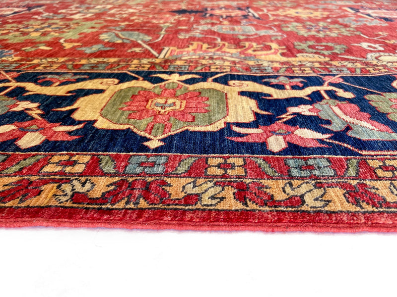 Afghan Serapi (8'09"x12'07") red/blue, photo 4 of 9