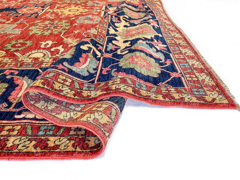 Afghan Serapi (8'09"x12'07") red/blue, photo 5 of 9