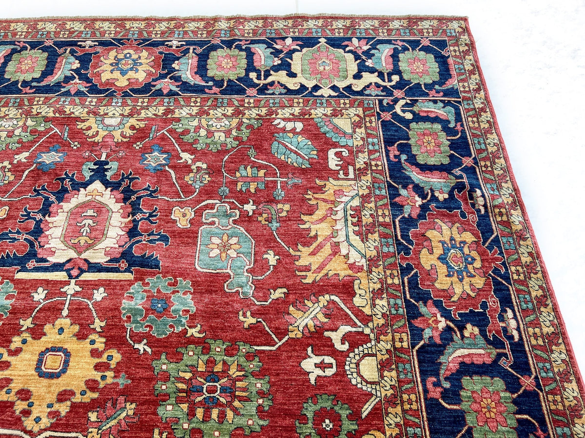 Afghan Serapi (8'09"x12'07") red/blue, photo 6 of 9