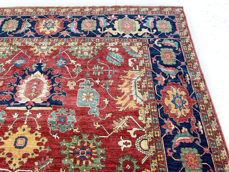 Afghan Serapi (8'09"x12'07") red/blue, photo 6 of 9