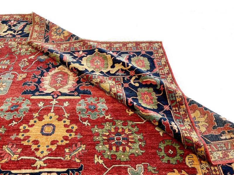 Afghan Serapi (8'09"x12'07") red/blue, photo 7 of 9
