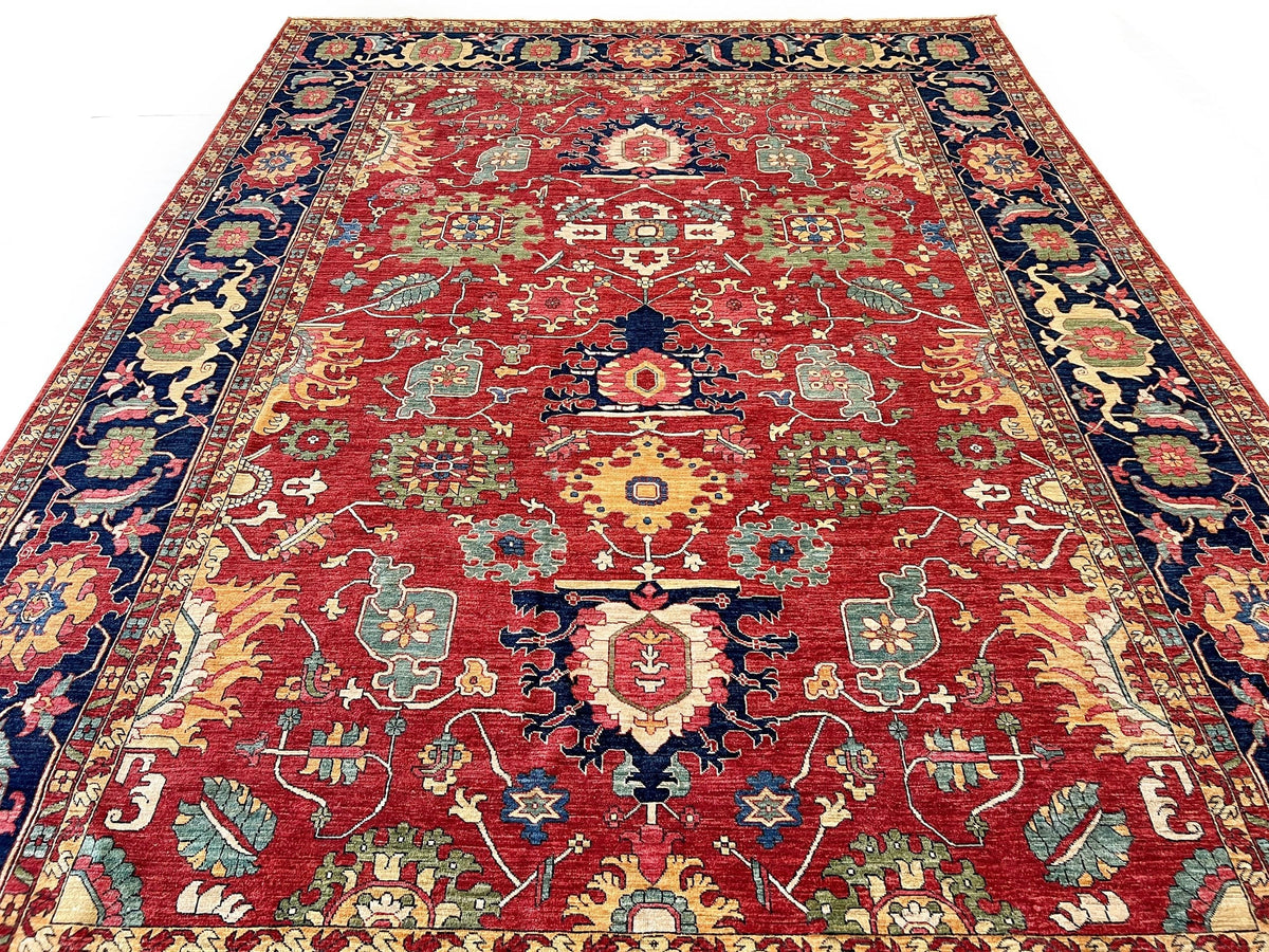 Afghan Serapi (8'09"x12'07") red/blue, photo 8 of 9