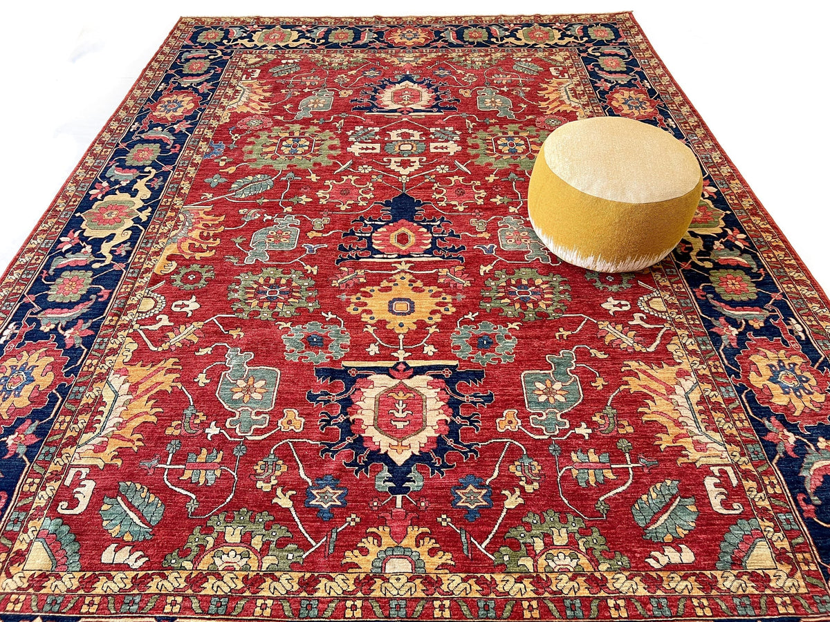 Afghan Serapi (8'09"x12'07") red/blue, photo 9 of 9