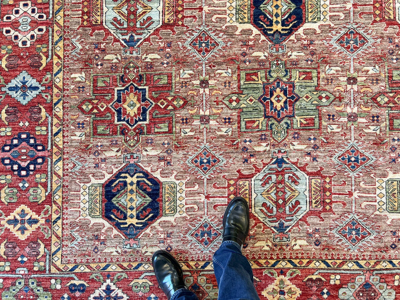 Afghan Karajeh (7'11"x9'08") brown/red, photo 11 of 13
