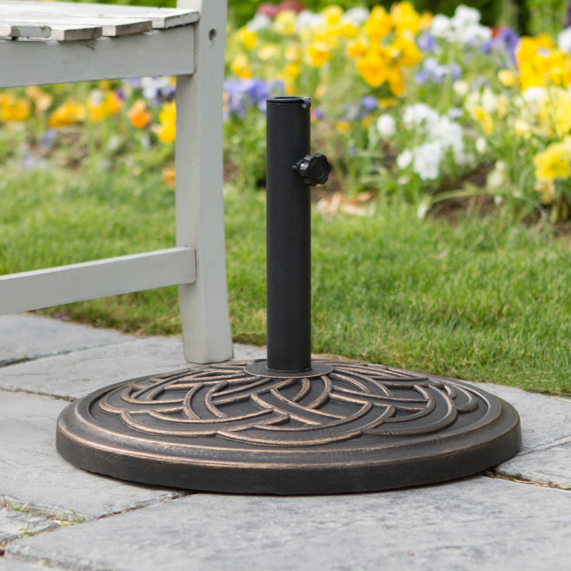 Circle Weave Round Outdoor Patio Umbrella Base