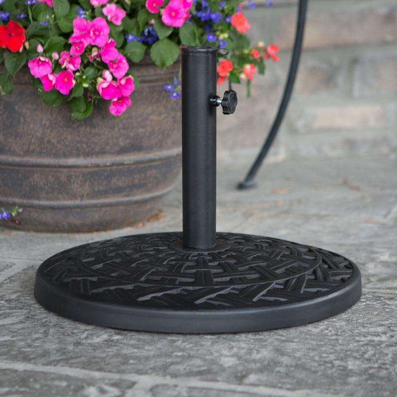 Cross Weave Round Outdoor Patio Umbrella Base