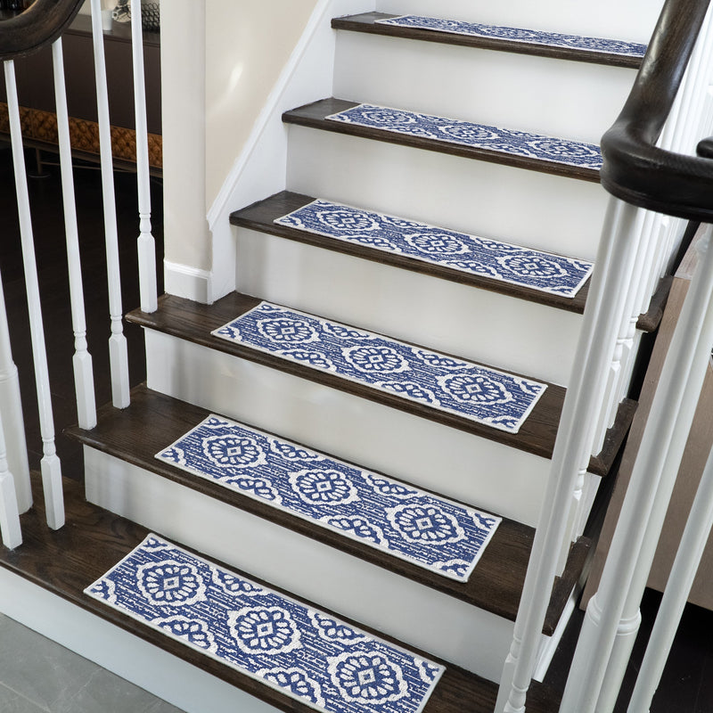 New Age Flower Design 9" X 28" Stair Treads