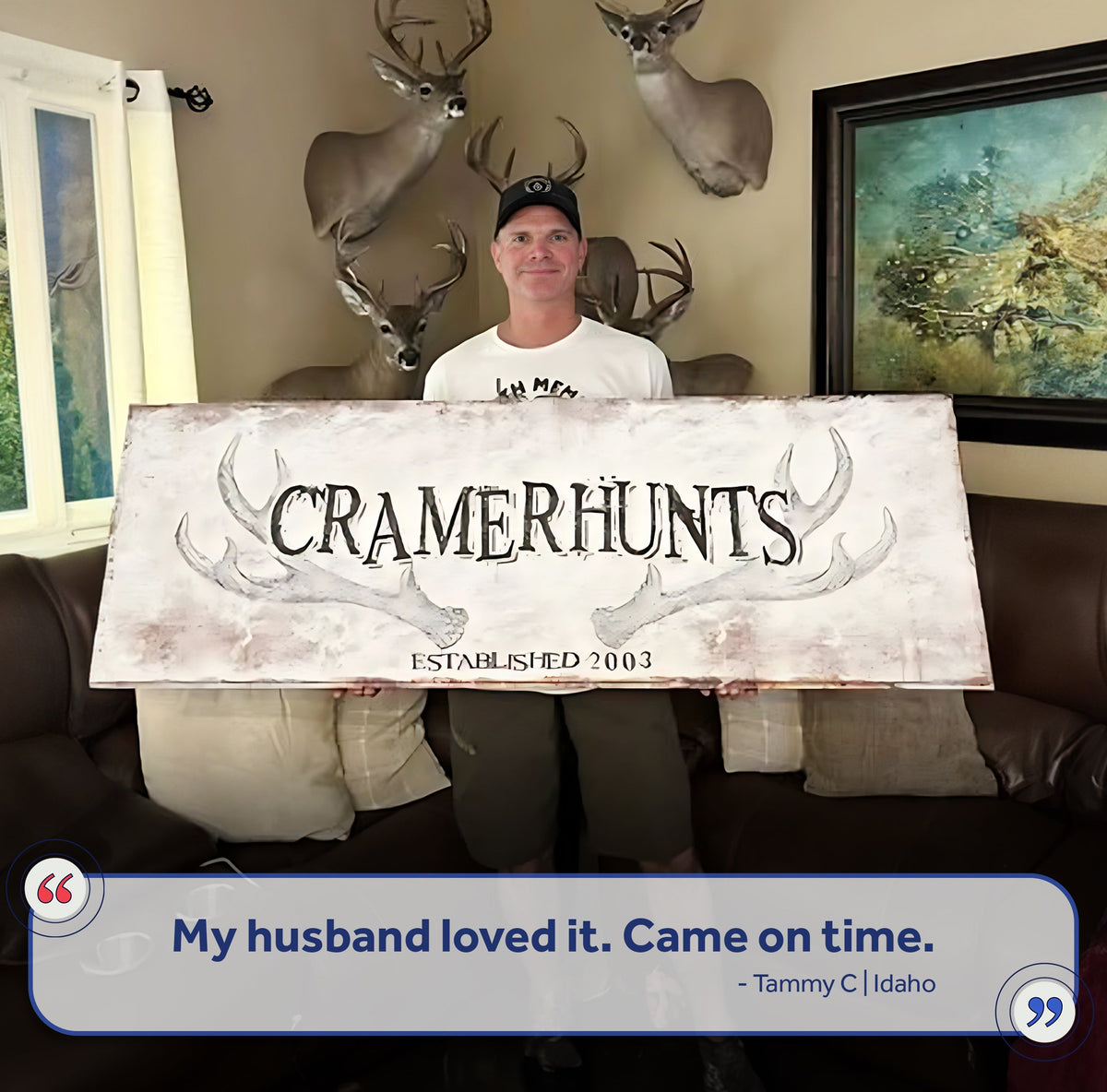 Rustic Family Antler Sign, photo 6 of 10