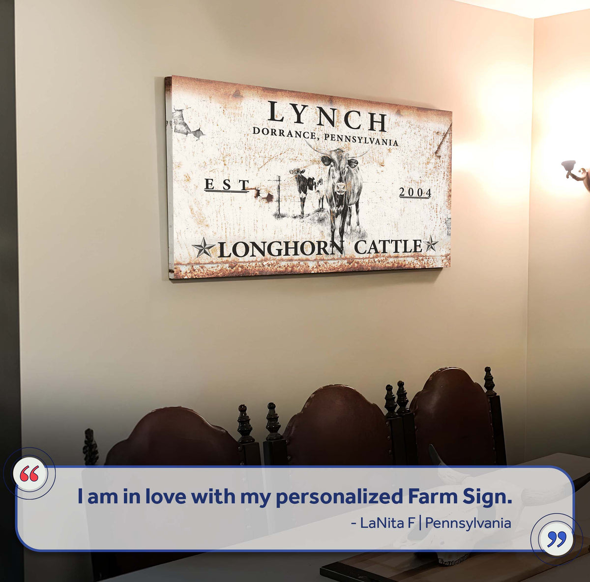 Longhorn Rustic Cattle Sign II, photo 7 of 8