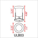 ULB03 12V Low Voltage Stainless Steel Underwater Landscape LED Fountain Light Pond Lighting IP68