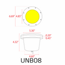 UNB08 Cast Brass 12V Low Voltage Commercial PAR36 LED In-ground Well Light IP65 Waterproof