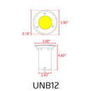 UNB12 Cast Brass 12V Low Voltage Round LED In-ground Well Light IP65 Waterproof