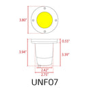 UNF07 Fiber Glass 12V Low Voltage Round LED In-ground Well Light IP65 Waterproof