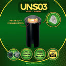 UNS03 Stainless Steel Mono Directional One Slit In-Ground 12V Low Voltage LED In Ground Landscape Lighting by Kings Outdoor Lighting