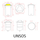 UNS05 Stainless Steel Tri Directional Three Slit In-Ground 12V Low Voltage LED In Ground Landscape Lighting