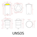 UNS05 Stainless Steel Tri Directional Three Slit In-Ground 12V Low Voltage LED In Ground Landscape Lighting