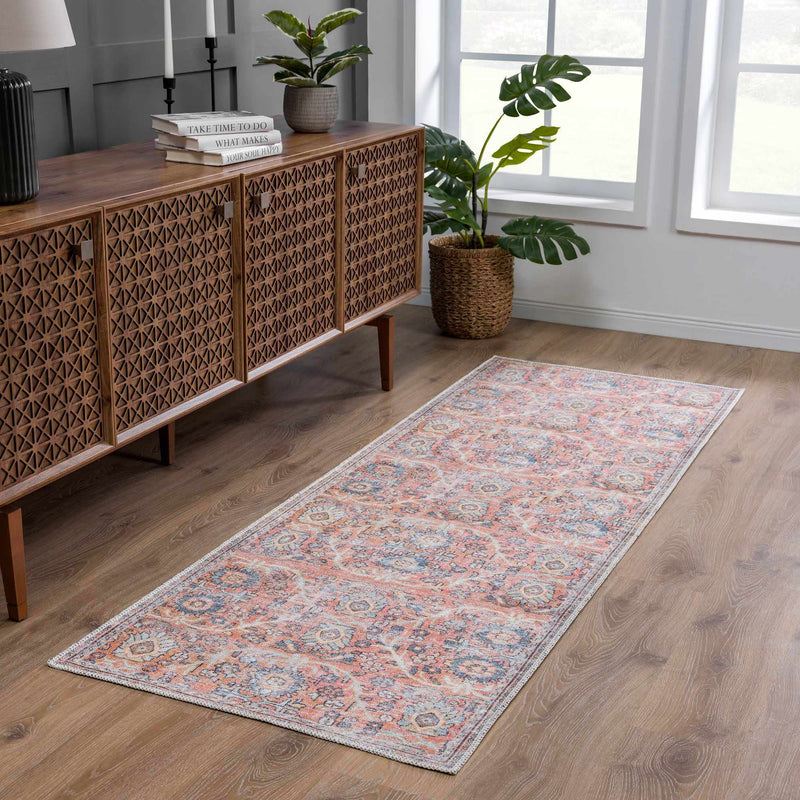 Vintage Flat Pile Washable Rug - Urpi Rose