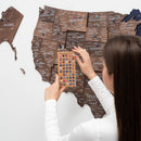 Wooden 3d Map of USA - Dark Walnut