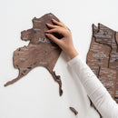 Wooden 3d Map of USA - Dark Walnut
