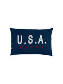 USA Navy Linen Throw Pillow by Weston Table
