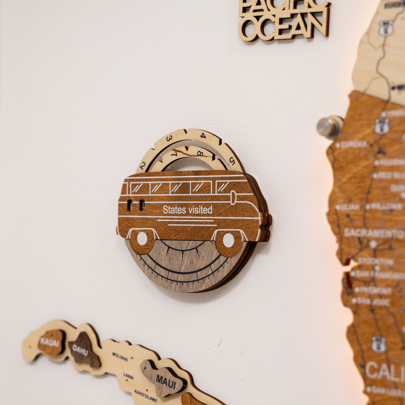 Travel Tracker 3D Wooden USA Map – Multicolor, photo 3 of 7
