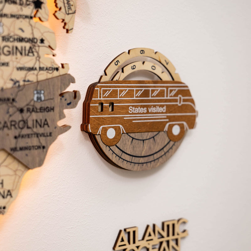 Travel Tracker 3D Wooden USA Map – Multicolor, photo 5 of 7