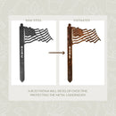 Corten Steel Waving US Flag Garden Stake
