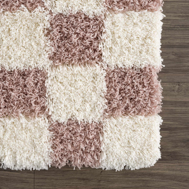 Atira Pink Checkered Area Rug