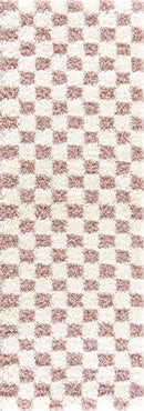 Atira Pink Checkered Area Rug