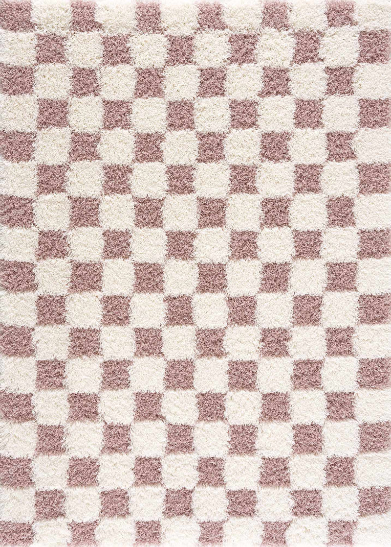 Atira Pink Checkered Area Rug