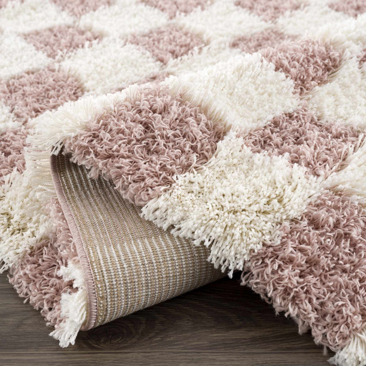 Atira Pink Checkered Area Rug, photo 8 of 16