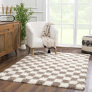 Atira Brown Checkered Area Rug