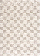 Atira Light Brown Checkered Area Rug