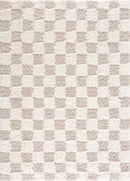 Atira Light Brown Checkered Area Rug