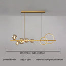 GobekUsa Glass Ball Gold Black LED Chandelier for Kitchen Dining Room Table