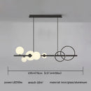 GobekUsa Glass Ball Gold Black LED Chandelier for Kitchen Dining Room Table