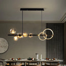 GobekUsa Glass Ball Gold Black LED Chandelier for Kitchen Dining Room Table