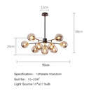 GobekUsa Black Gold Nordic Pendant Chandelier for Dining Kitchen Living Bedroom Lighting