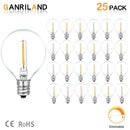 GobekUsa 25PCS G40 LED String Lights Bulb E12 Screw Warm White 2200K Amber Glass