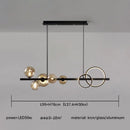 GobekUsa Glass Ball Gold Black LED Chandelier for Kitchen Dining Room Table