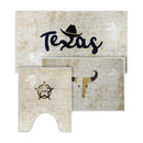 US States Texas Design 3 Piece Bathroom Rugs Set | Beige