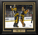Linus Ullmark & Jeremy Swayman 2023 Winter Classic Boston Bruins 11" x 14" Framed Hockey Photo by Dynasty Sports & Framing