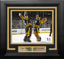 Linus Ullmark & Jeremy Swayman 2023 Winter Classic Boston Bruins 8" x 10" Framed Hockey Photo by Dynasty Sports & Framing