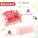 Ultra Soft Velvet Kids Sofa Chair Toddler Couch with Ottoman-Pink by LJGDeals