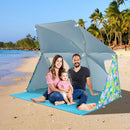 UPF50+ Sun Protection Beach Umbrella Tent with Portable Carrying Bag-Blue by LJGDeals