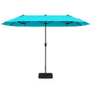 13FT Double-sided Patio Twin Table Umbrella with Crank Handle-Tan by LJGDeals