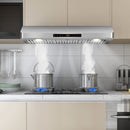 35.5/29.5 Inch Under Cabinet Range Hood 900 CFM Kitchen Vent with 4 Fan Speed