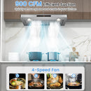 35.5/29.5 Inch Under Cabinet Range Hood 900 CFM Kitchen Vent with 4 Fan Speed